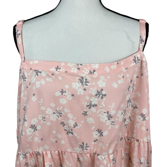 Torrid Women’s Babydoll Tank Top Plus Size 4 (4X) Pink Floral Square Neck NWT - Picture 2 of 10